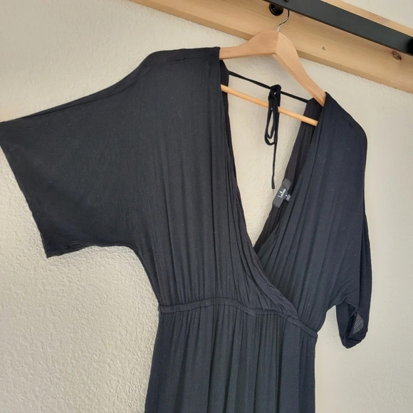 LULUS Black Deep V Neck Dolman Sleeve Pants Jumpsuit  Size Small - Picture 5 of 9